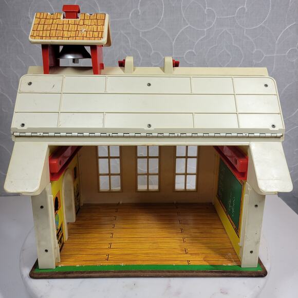 Vintage Fisher Price Play Family School 12" Red 1971 Little People Retro Toy - Picture 12 of 15